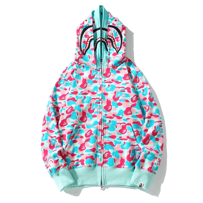 BAPE Store Miami Pullover Hoodie Pink and Blue