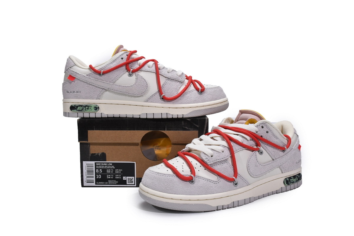 OFF WHITE x Nike Dunk SB Low Lot 33 DJ0950-118