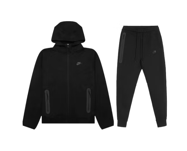 Nike Sportswear Tech Fleece Full-Zip Hoodie & Joggers Set Black/Black