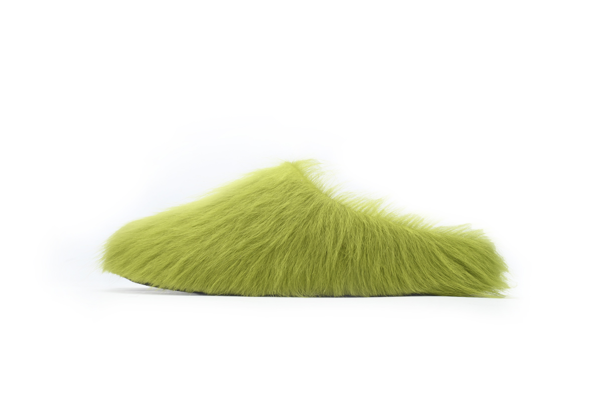 Marni Furry Slide Green