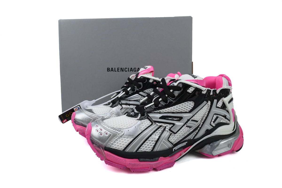 Balenciaga Runner Silver Grey Pink 677402 W3RB2 9155