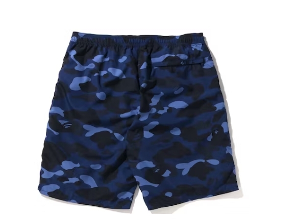 BAPE Color Camo Shark Beach Shorts Navy