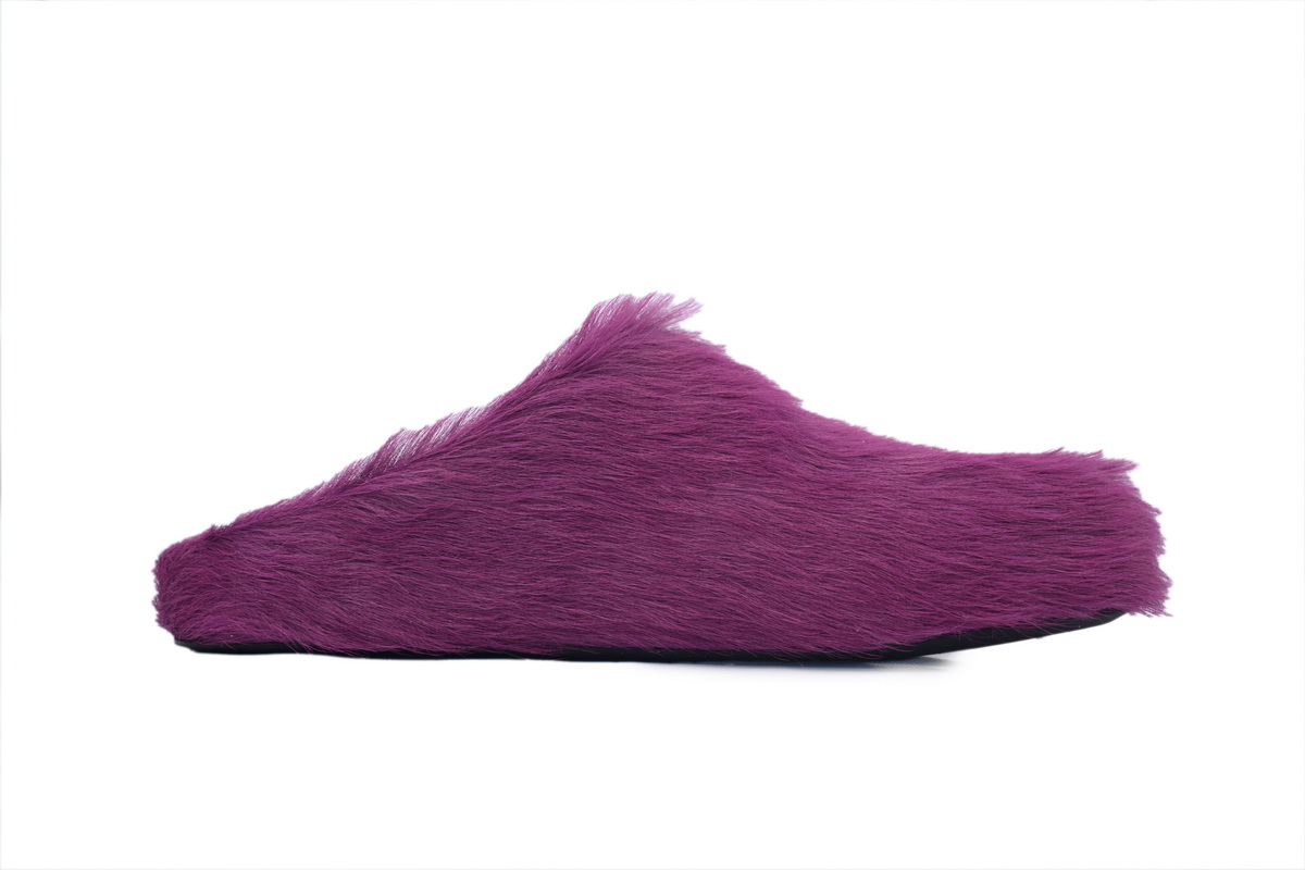 Marni Furry Slide Wine Red