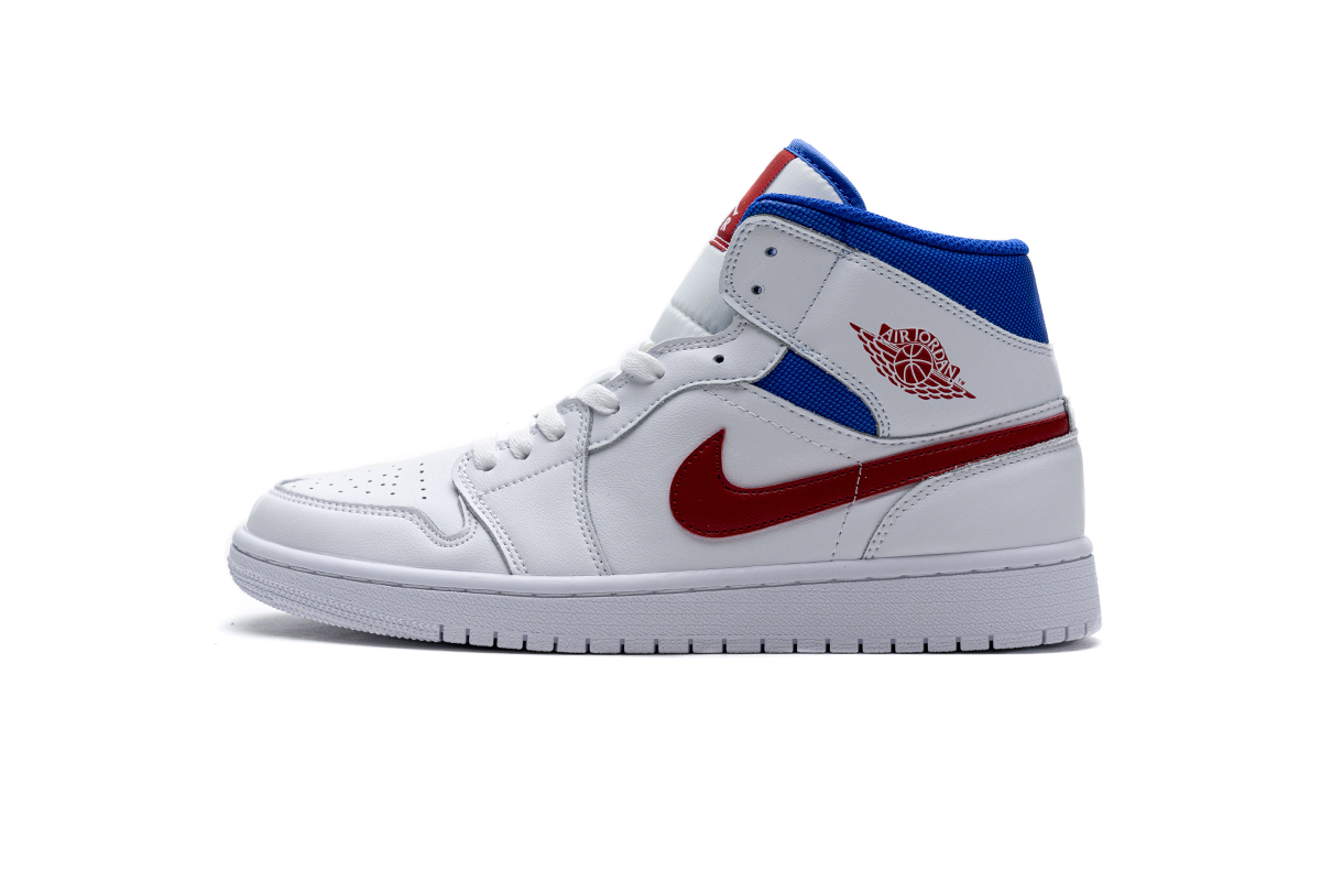 Air Jordan 1 Mid SE White Blue Red BQ6472-164