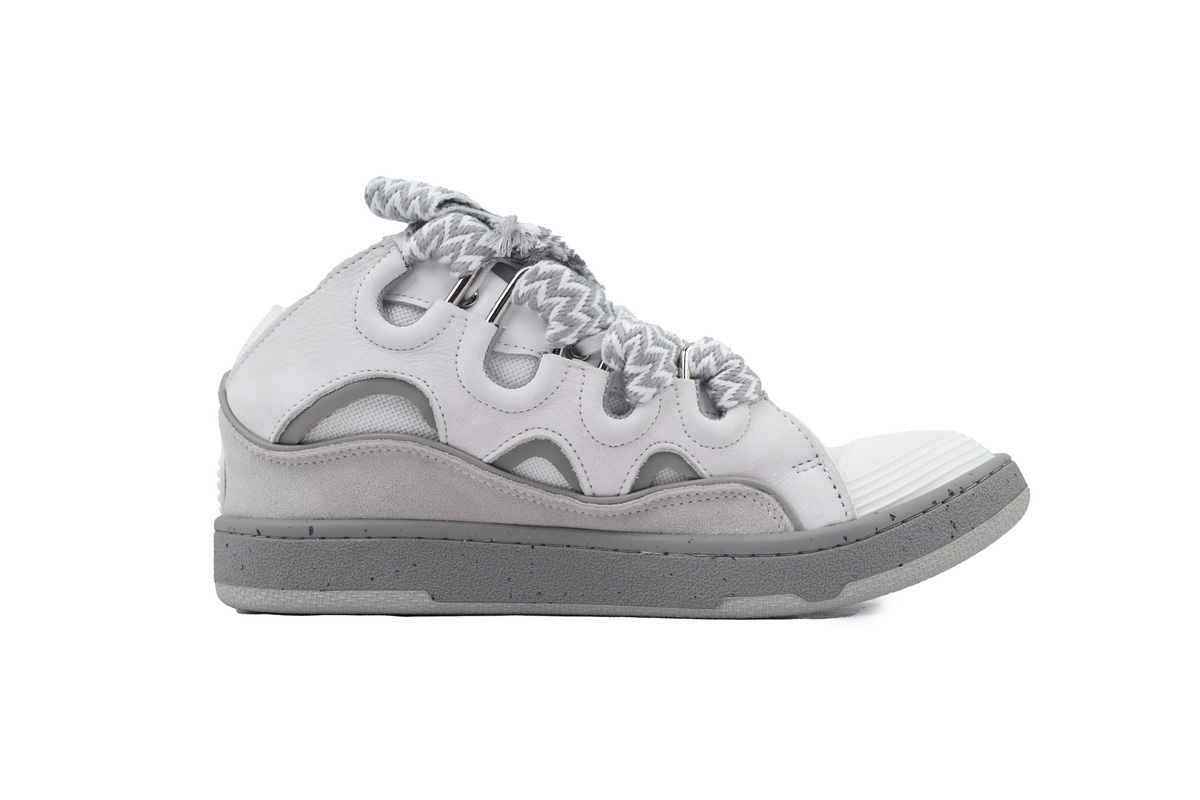 Lanvin Leather Curb White Grey