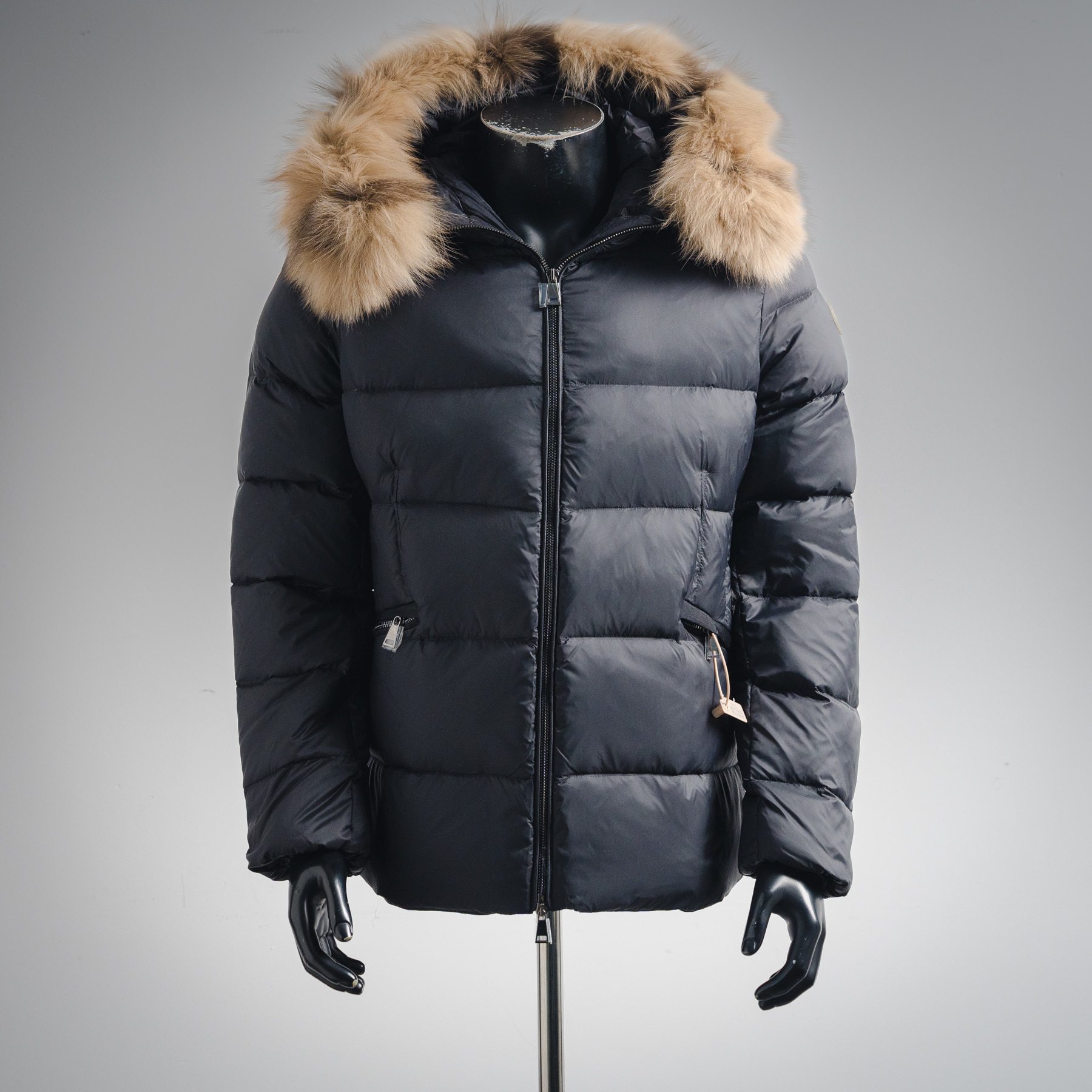 Moncler Hooded Short Down Jacket Black