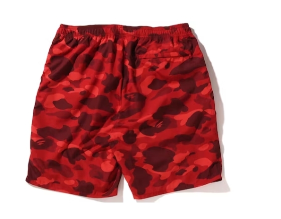 BAPE Color Camo Shark Beach Shorts Red