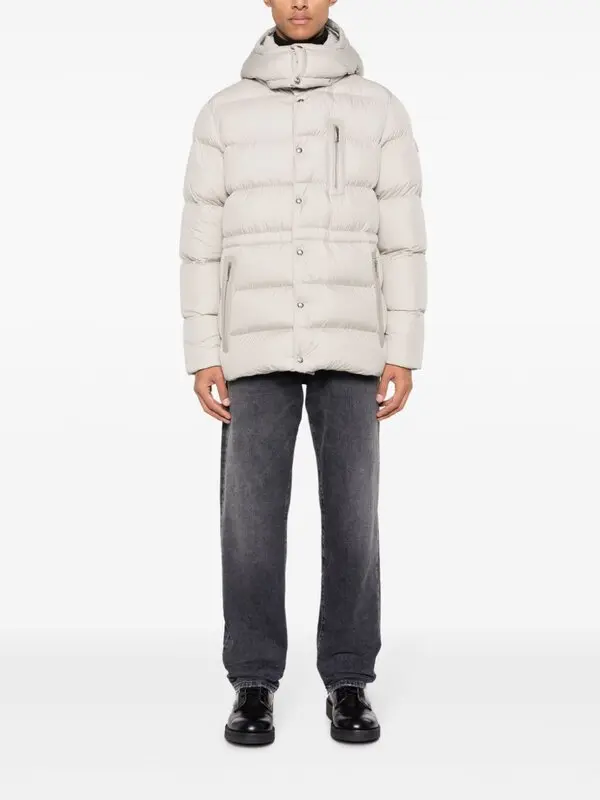 Moncler Bauges Detachable-Hood Jacket White
