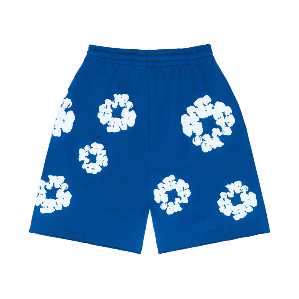 Denim Tears The Cotton Wreath Shorts Royal Blue