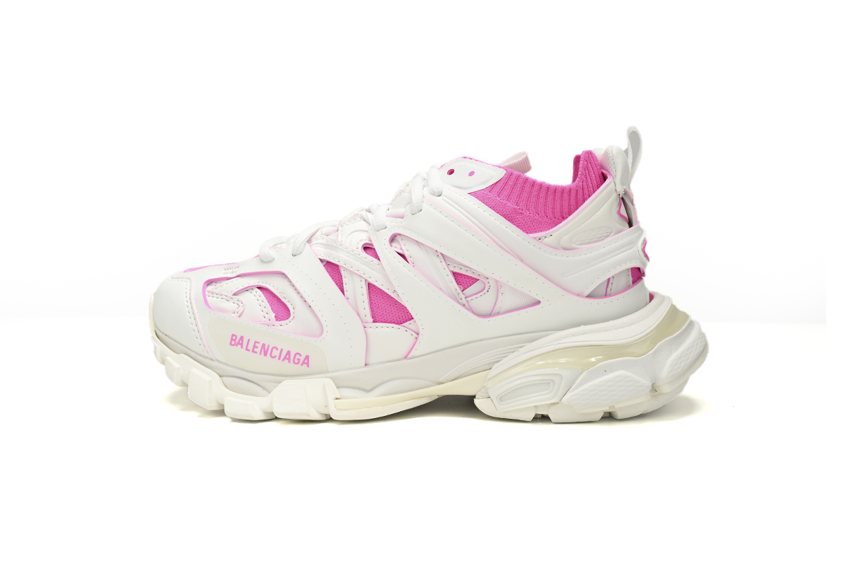 Balenciaga Track Sock Sneaker White Pink 736328 W3SKC 9055