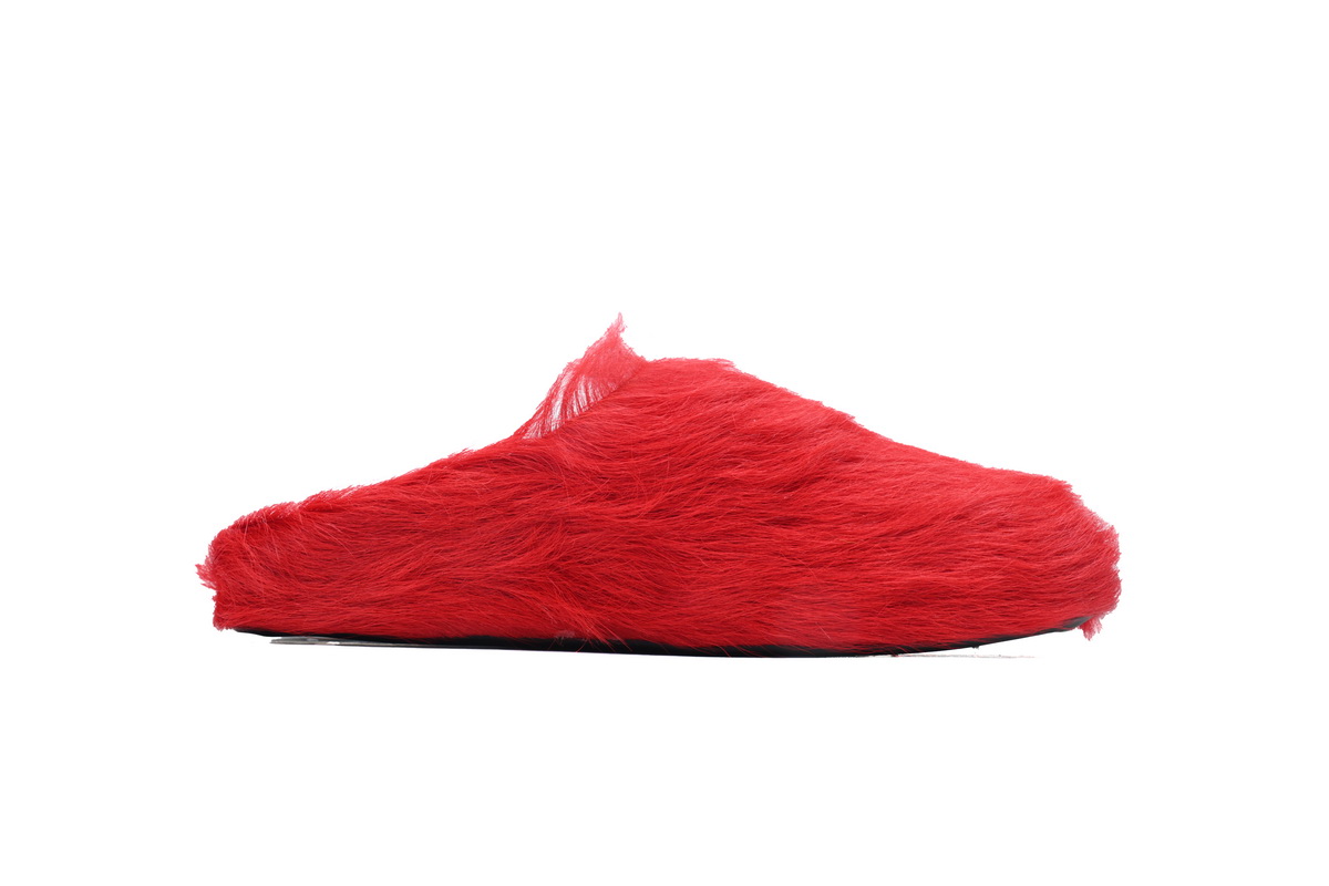 Marni Furry Slide Dark Red