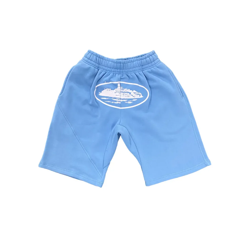 Corteiz Alcatraz Cargo Shorts Blue