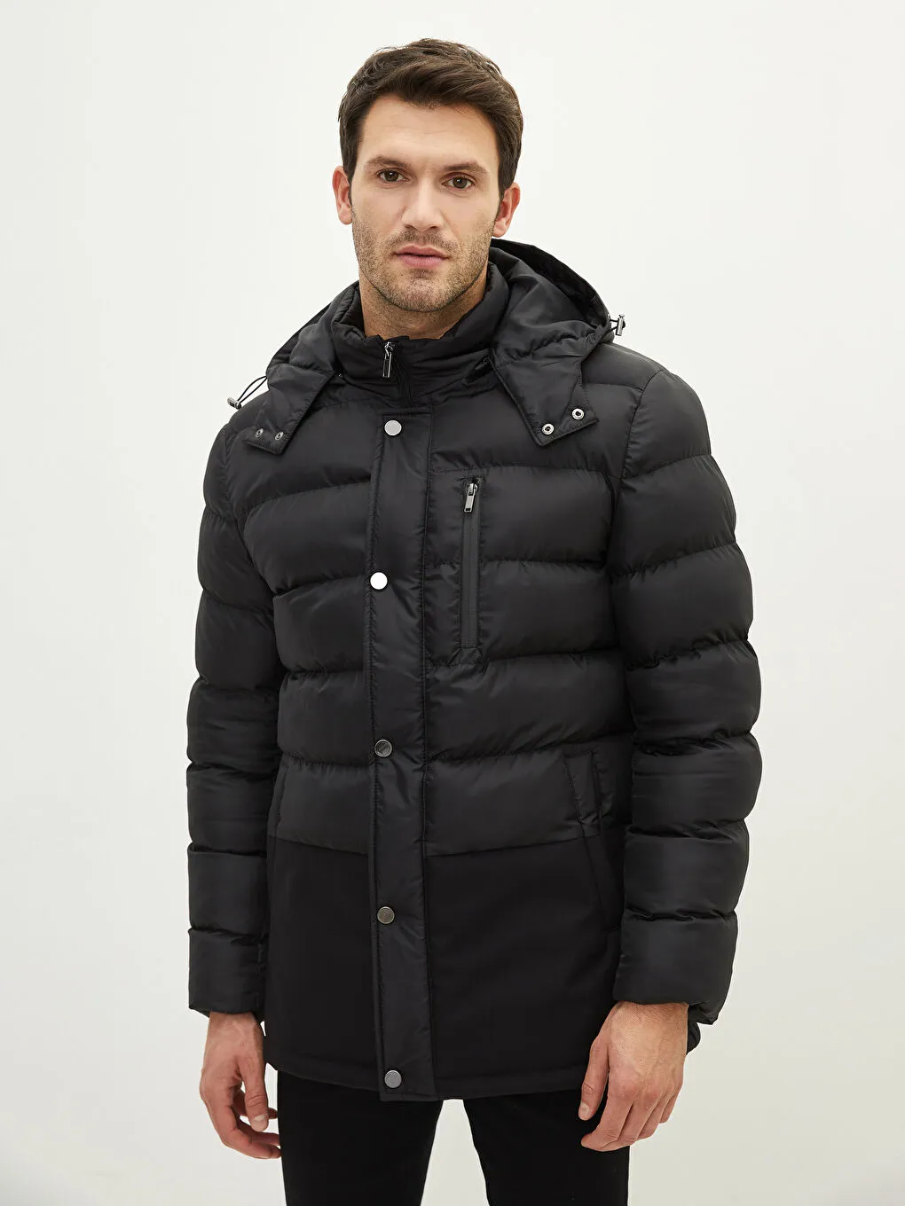 Moncler Bauges Detachable-Hood Jacket Black