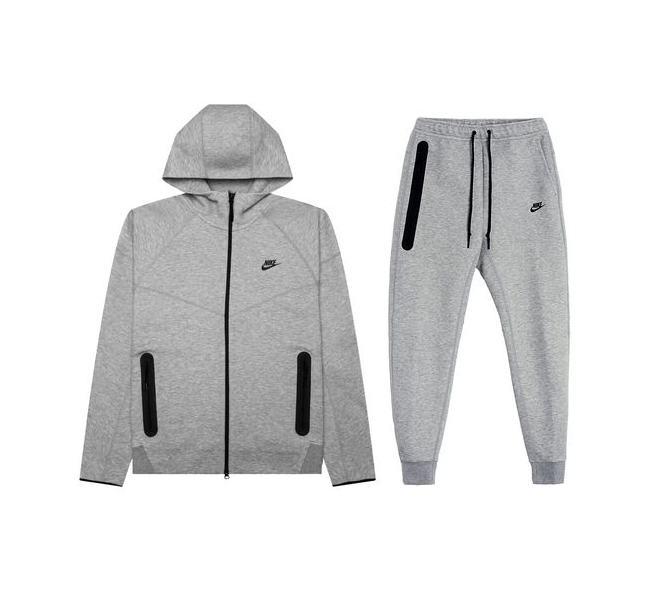 Nike Sportswear Tech Fleece Full-Zip Hoodie & Joggers Set Dark Heather Grey/Black