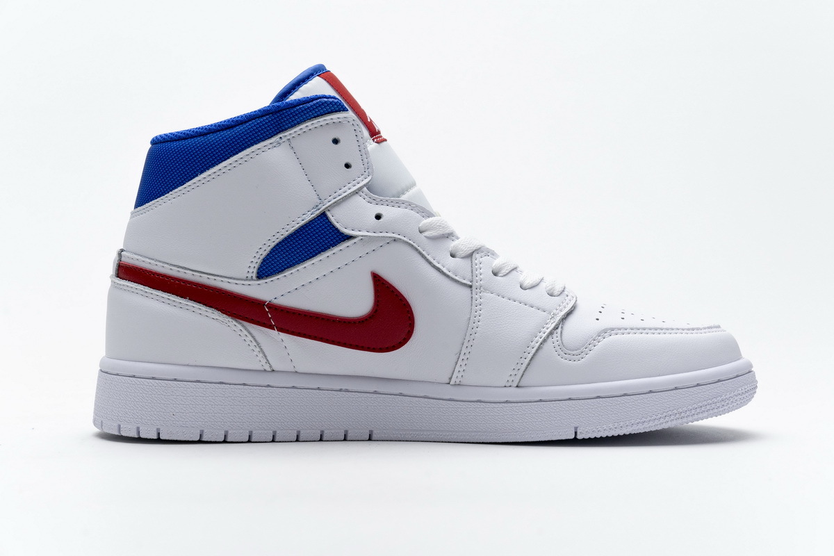 Air Jordan 1 Mid SE White Blue Red BQ6472-164