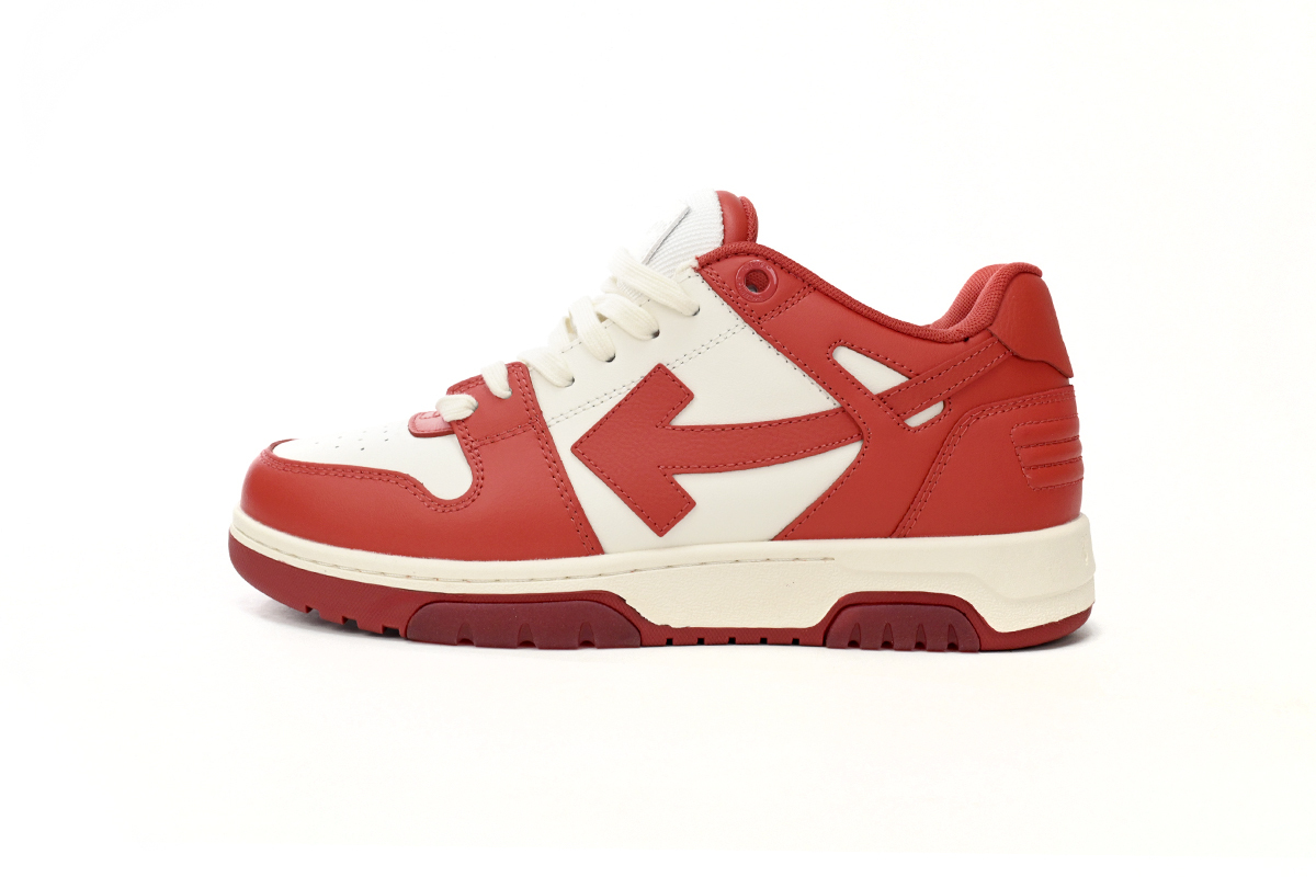 OFF-WHITE Out Of Office OOO Low Tops Red and White OMIA189F 22LE00 10128