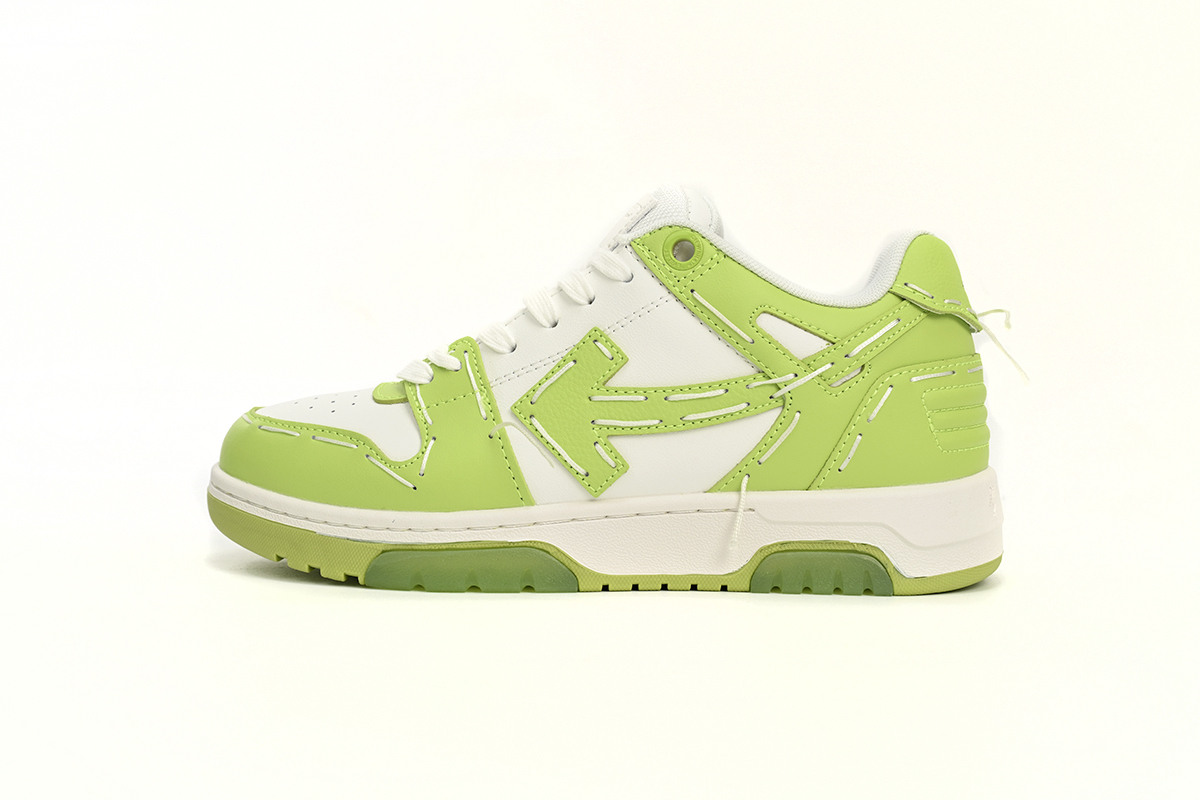 OFF-WHITE Out Of Office OOO Low Tops Sartorial Stitching White Green OMIA189S 23LEA111 1111
