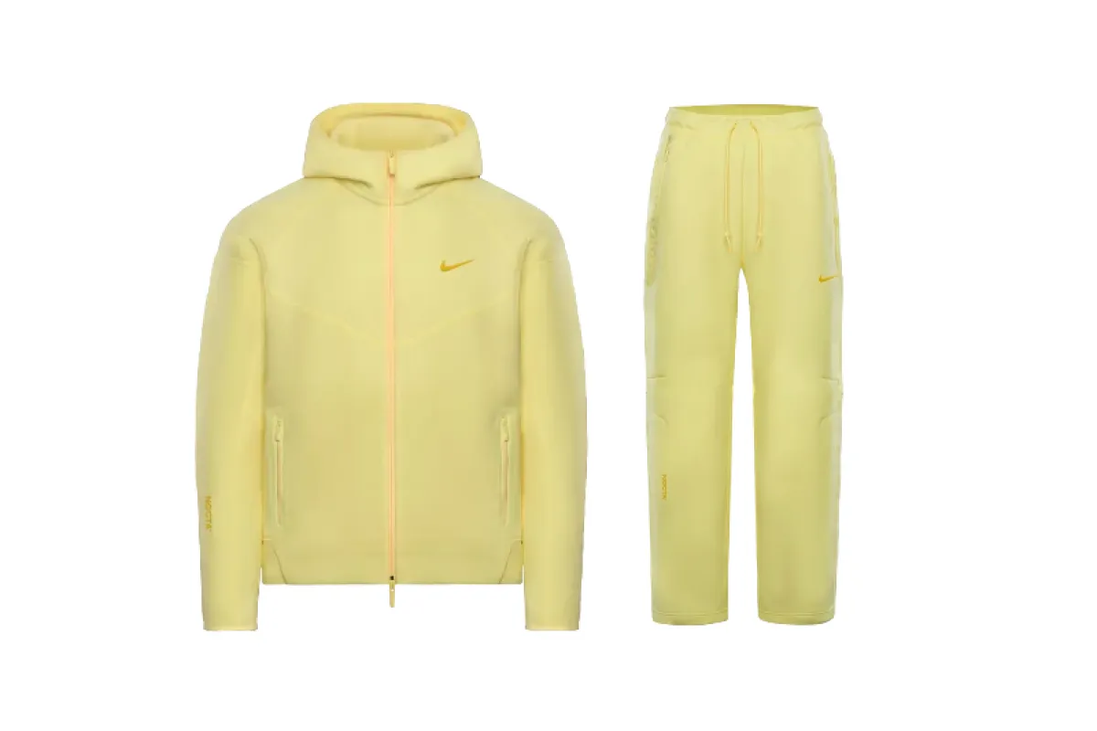 Nike Sportswear x NOCTA Tech Fleece Full Zip Hoodie & Joggers Set Citron Tint