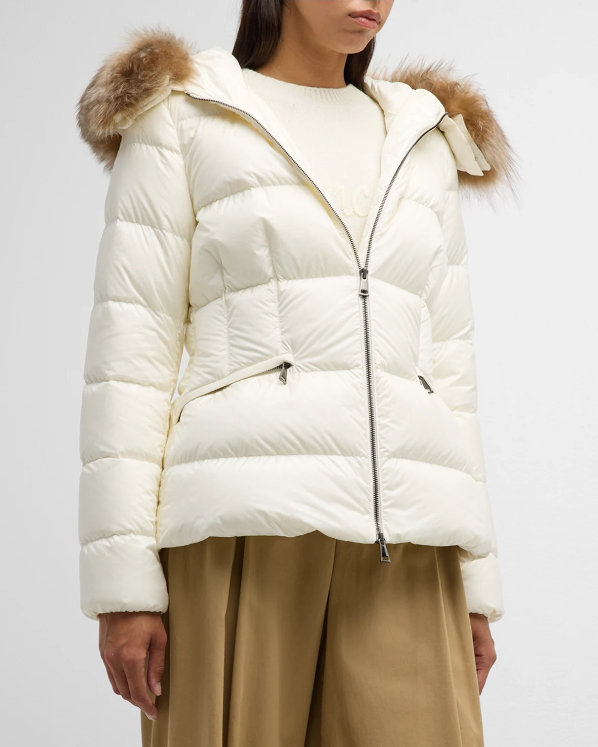 Moncler Shearling-Trim Boed Puffer Jacket