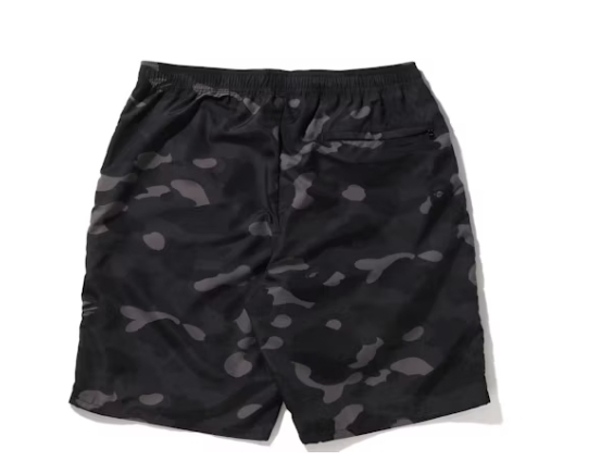 BAPE Color Camo Shark Beach Shorts Black
