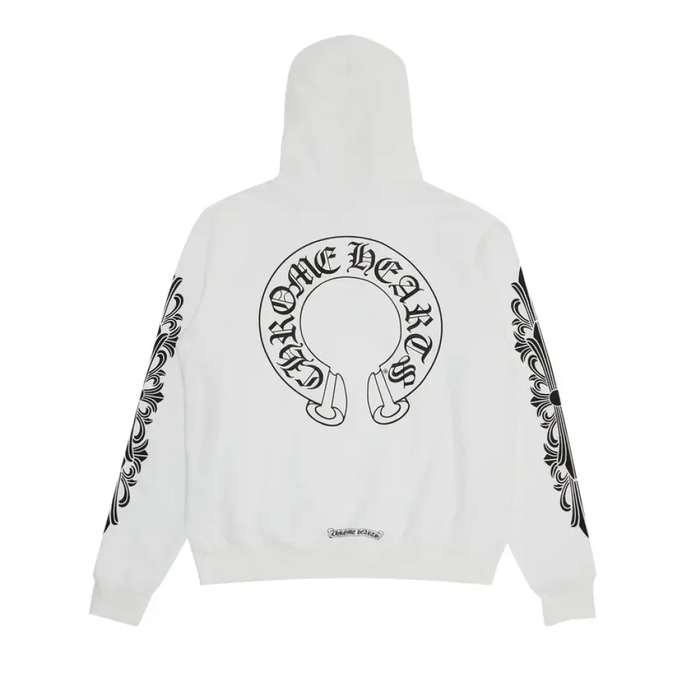 Chrome Hearts Floral Horseshoe Hoodie White