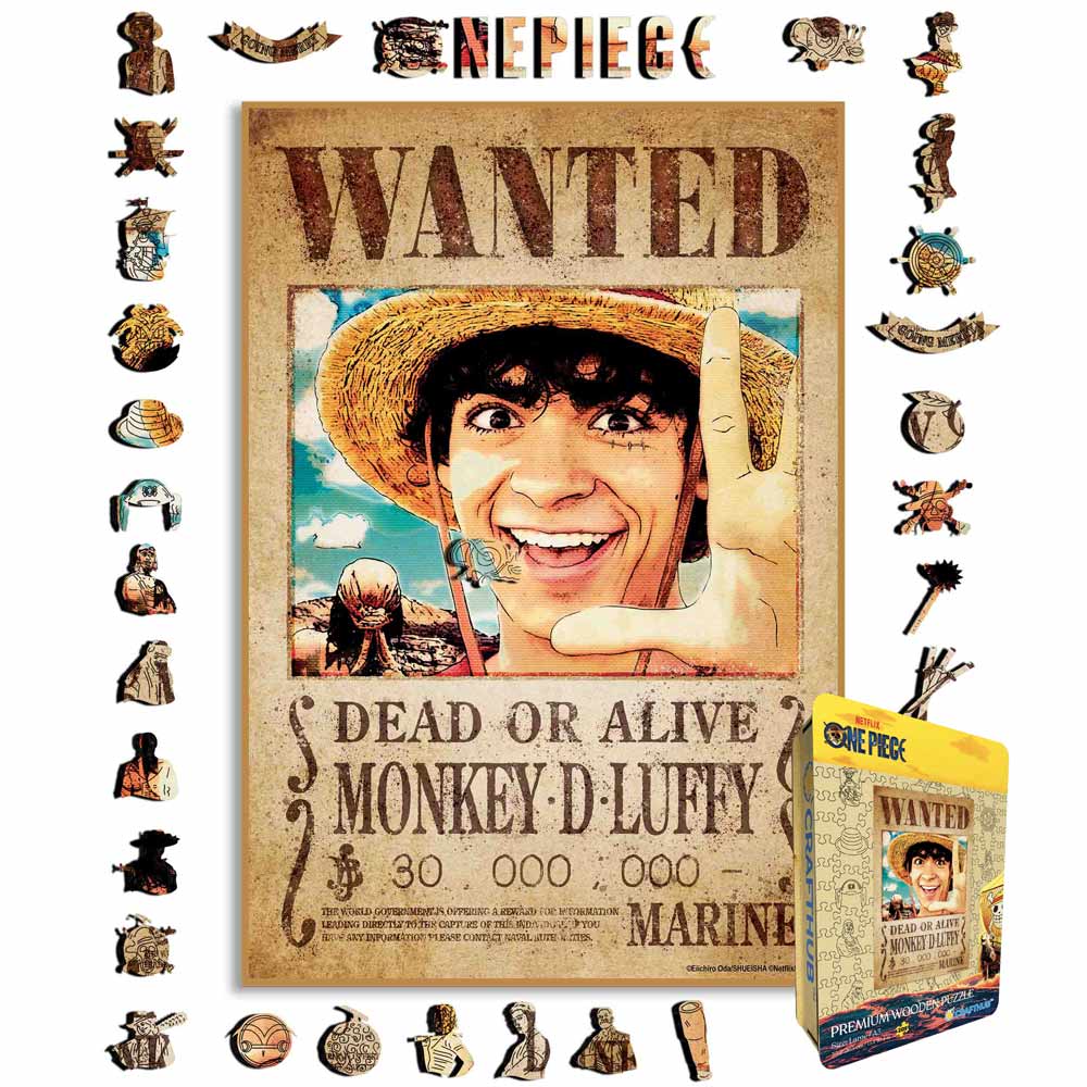 Wanted: Monkey D. Luffy - Wooden Jigsaw Puzzle