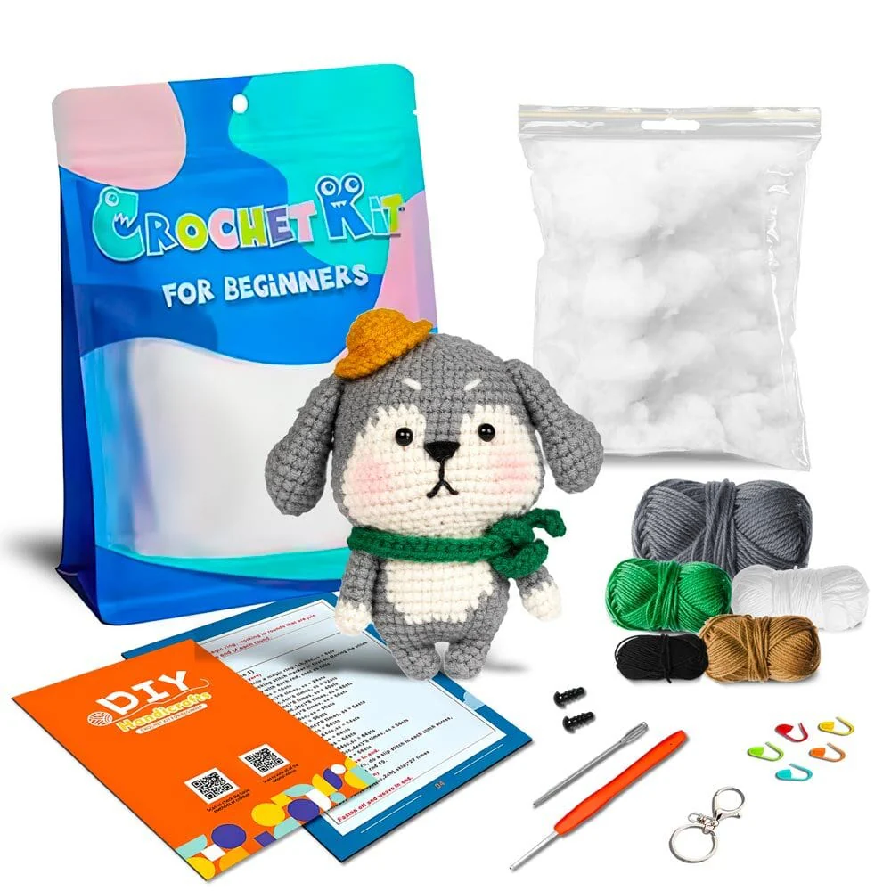 Gray Dog - Crochet Kit