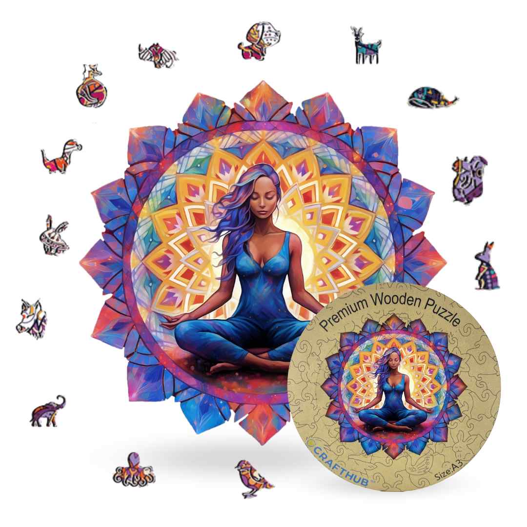 Mandala Meditating Woman - Jigsaw Puzzle