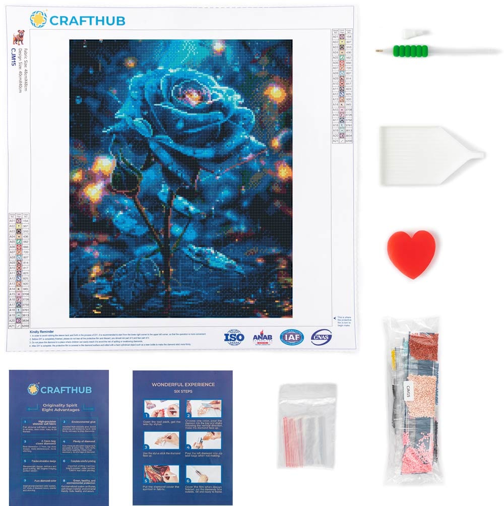 Mysterious Blue Rose - Diamond Painting Kit