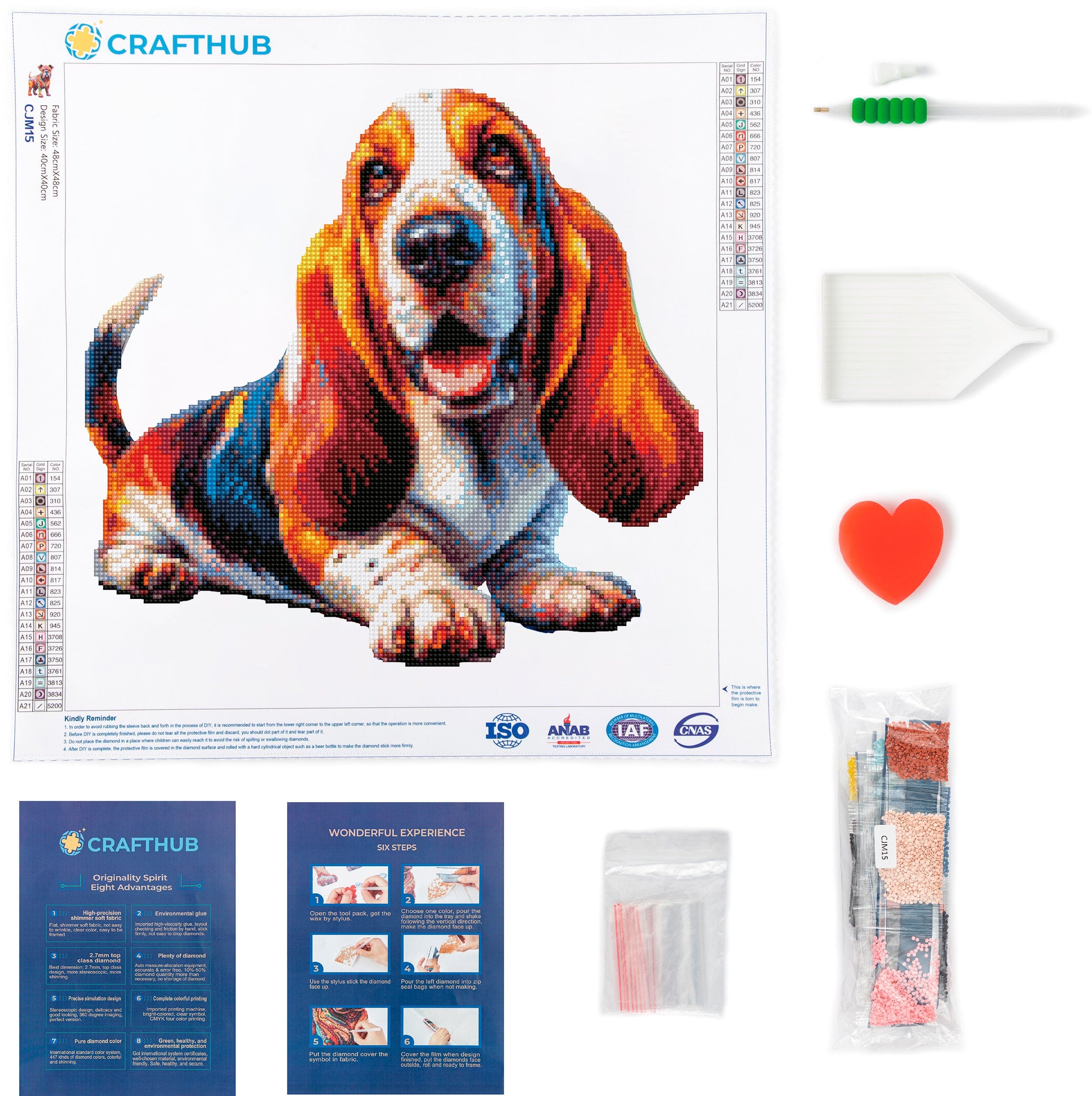 Basset Hound Dog - Diamond Painting Kit