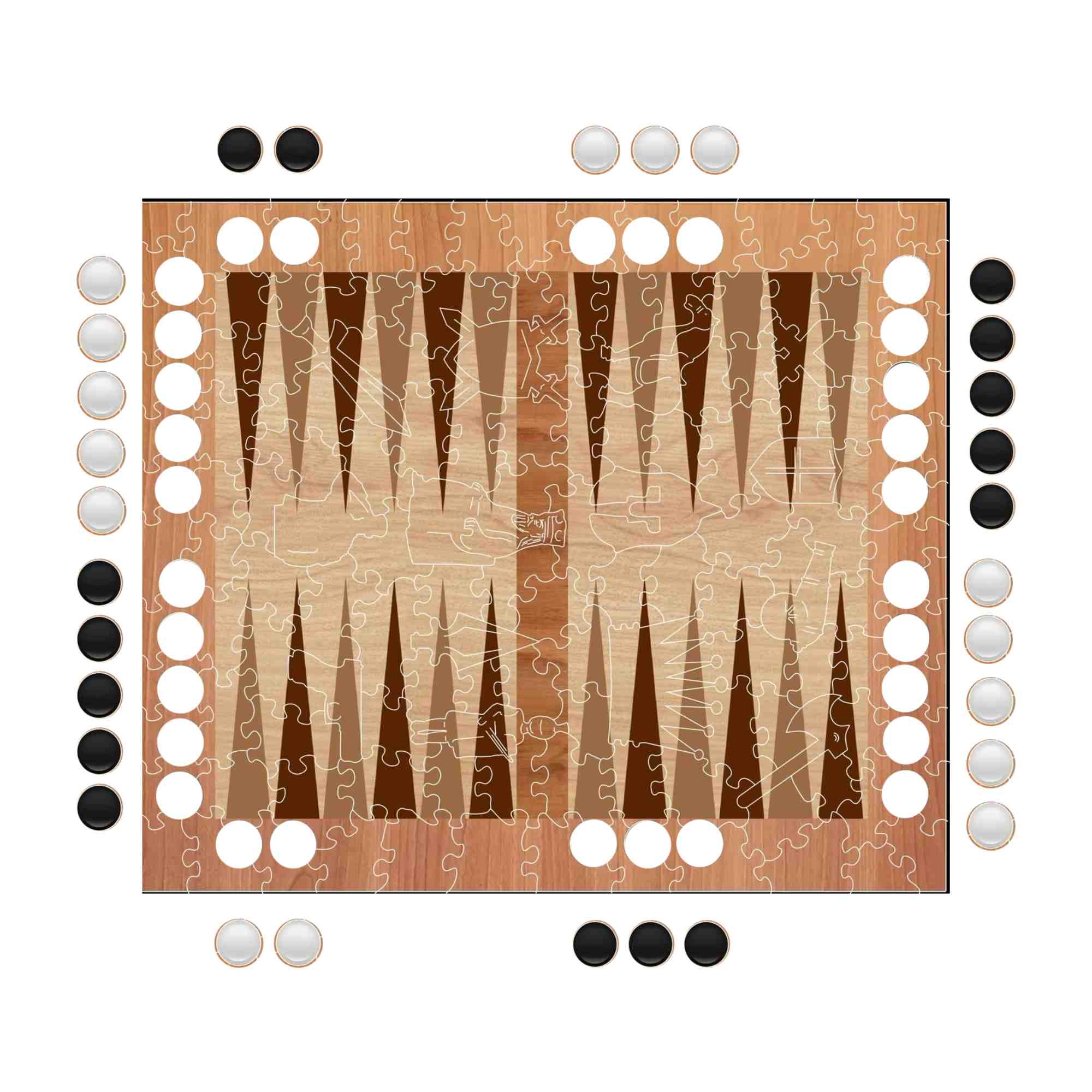 Backgammon + Dice - Jigsaw Puzzle