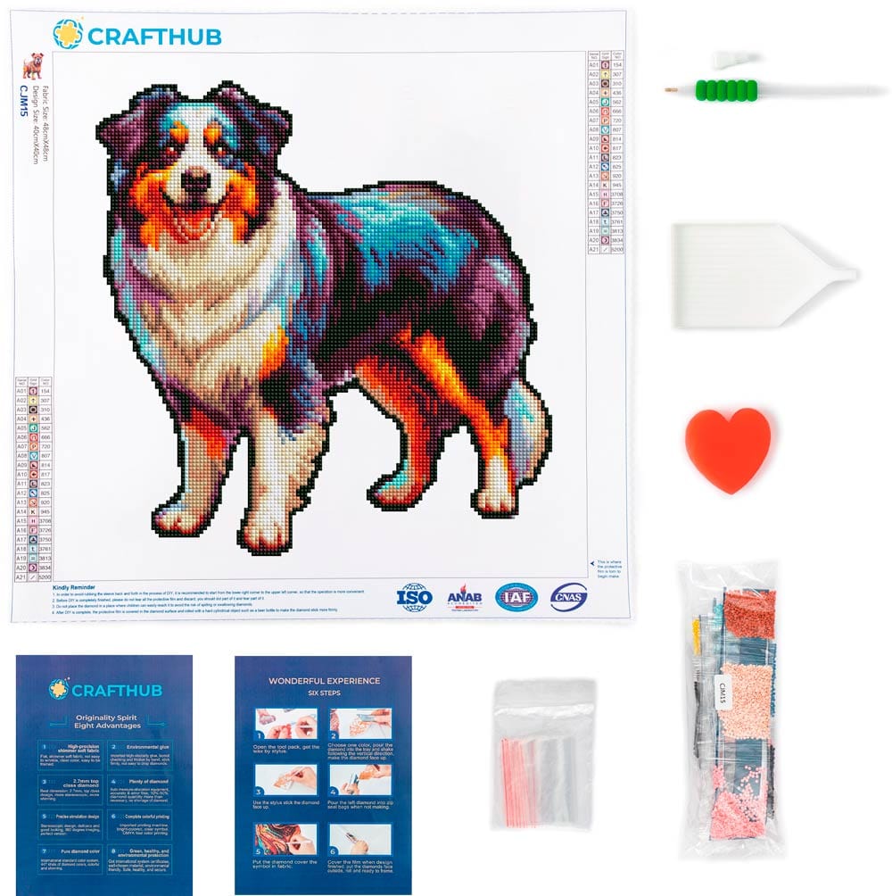 Australian Shepherd Dog - Diamond Painting Kit