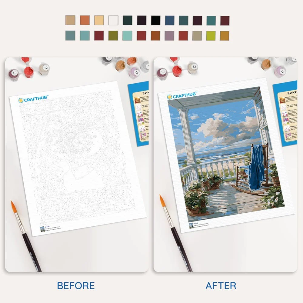 Beach House View - Paint By Numbers Kit