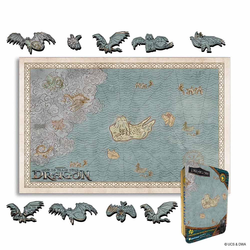 Map of Berk and the Dragon Isles - Wooden Jigsaw Puzzle
