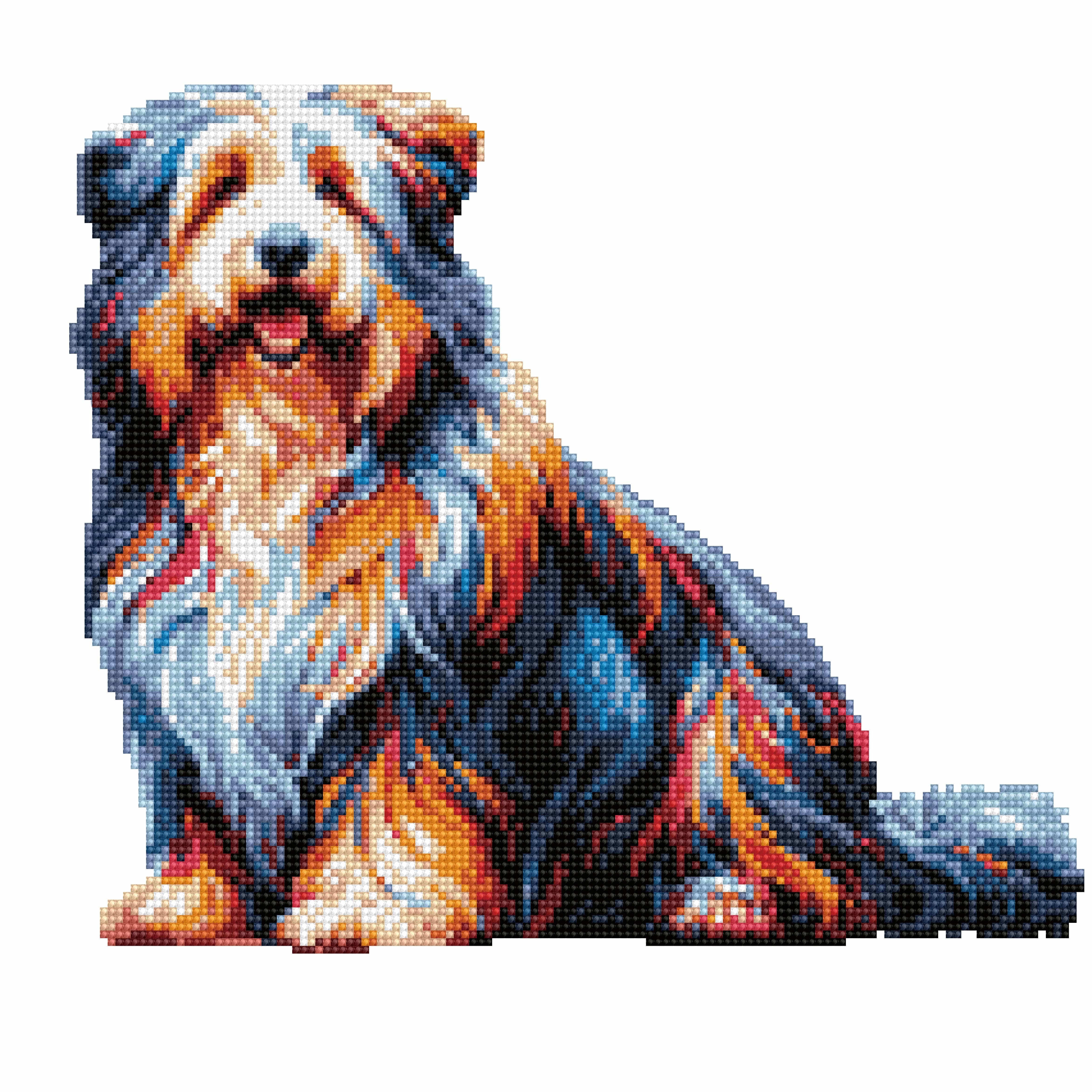 Bearded Collie Dog - Diamond Painting Kit