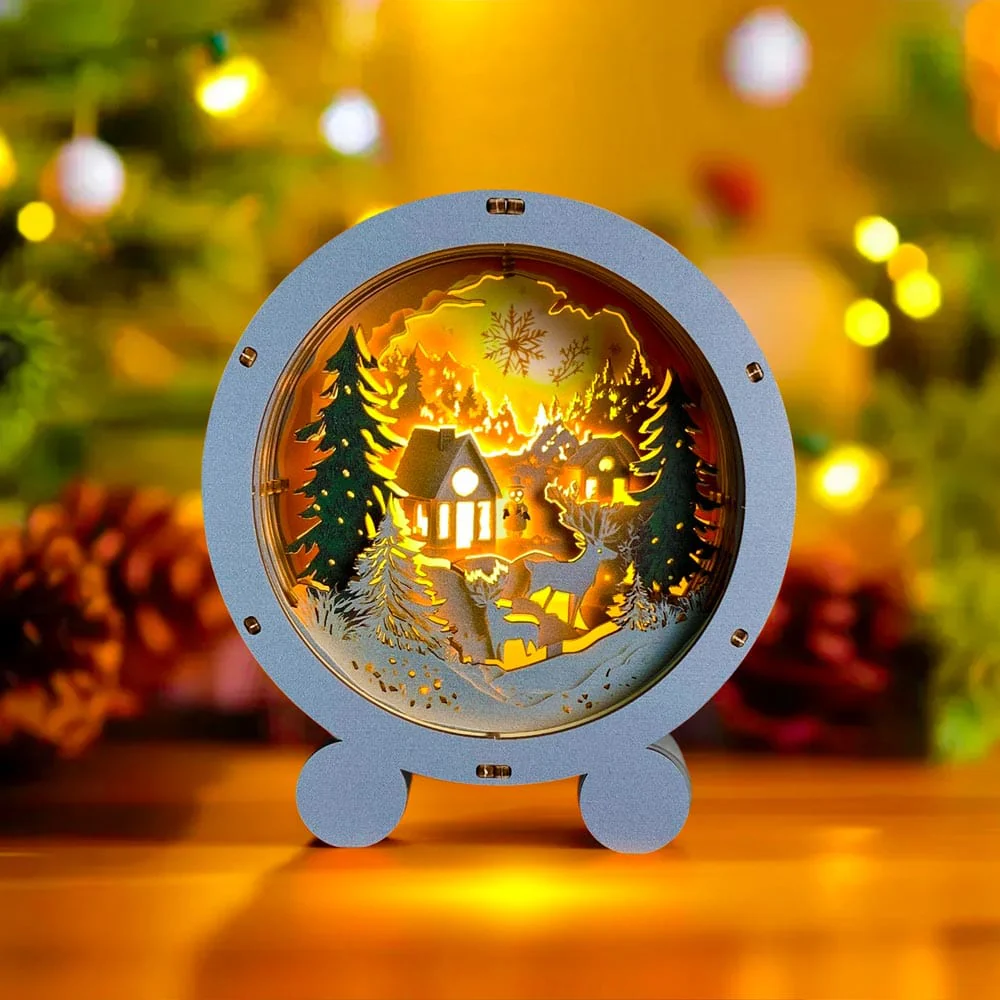 Snowy Christmas - 3D Puzzle Night Lamp