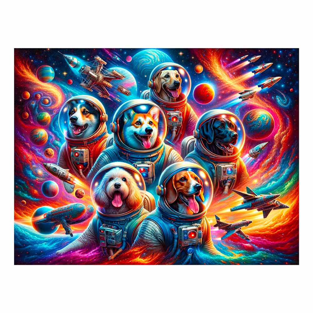 Astronaut Dogs  - Jigsaw Puzzle