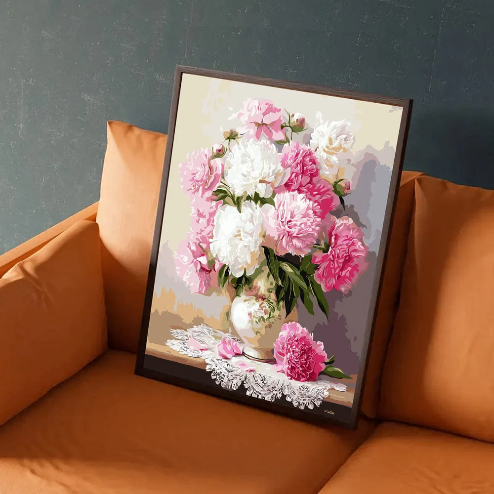 Vase of Peonies - Paint By Numbers Kit