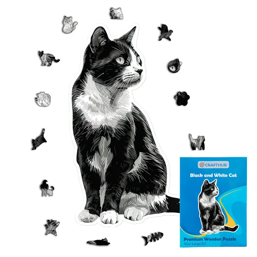 Black and White Cat - Jigsaw Puzzle