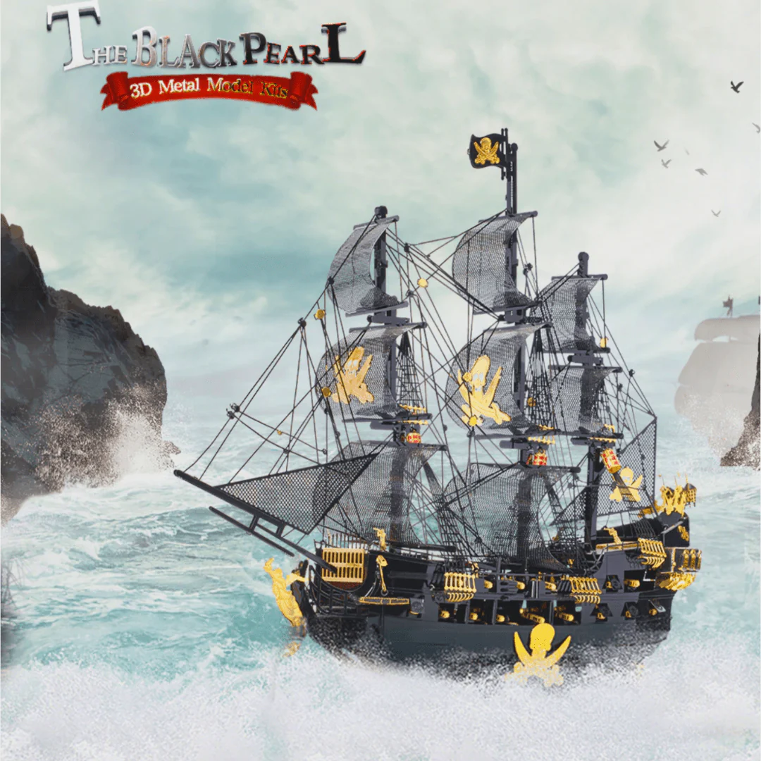 Black Pearl Pirate Ship 3D Metal Puzzle