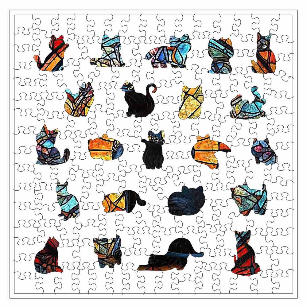 Stained Glass Feline - Jigsaw Puzzle