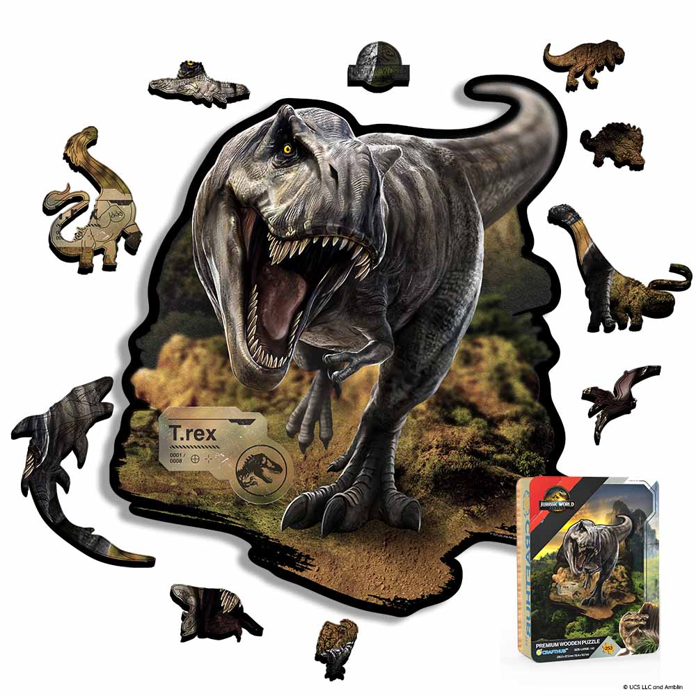 T. rex Rampage - Wooden Jigsaw Puzzle