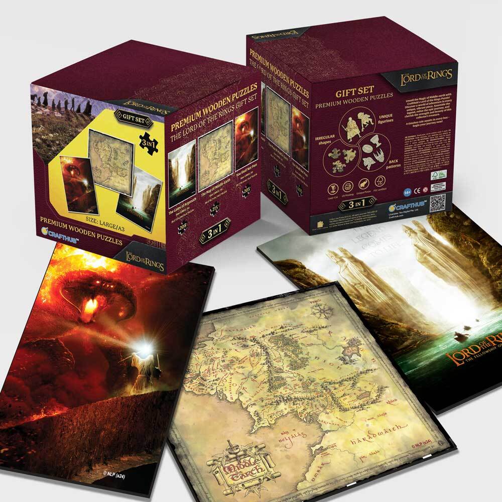 3-Pack THE LORD OF THE RINGS™ - Wooden Jigsaw Puzzle Gift Set + Extra $25 Off
