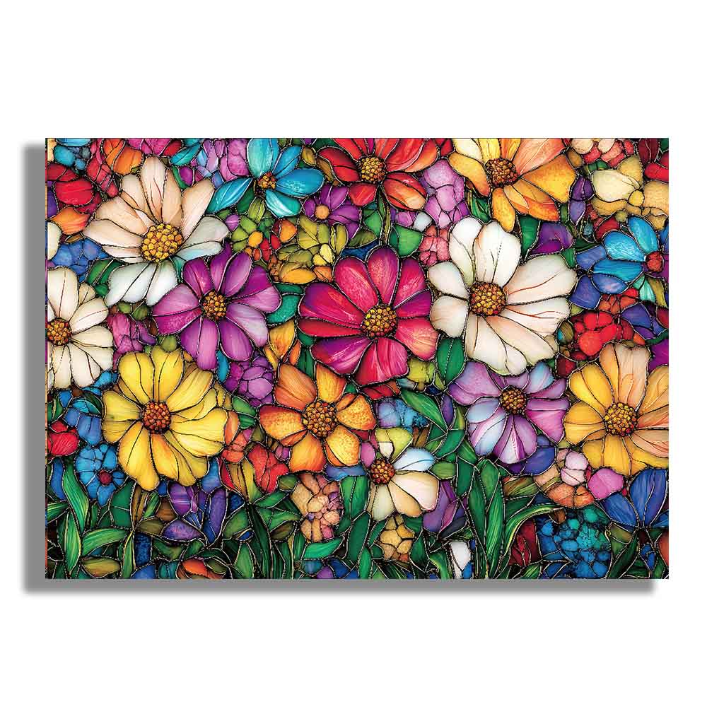 Stained Glass Flowers - Jigsaw Puzzle