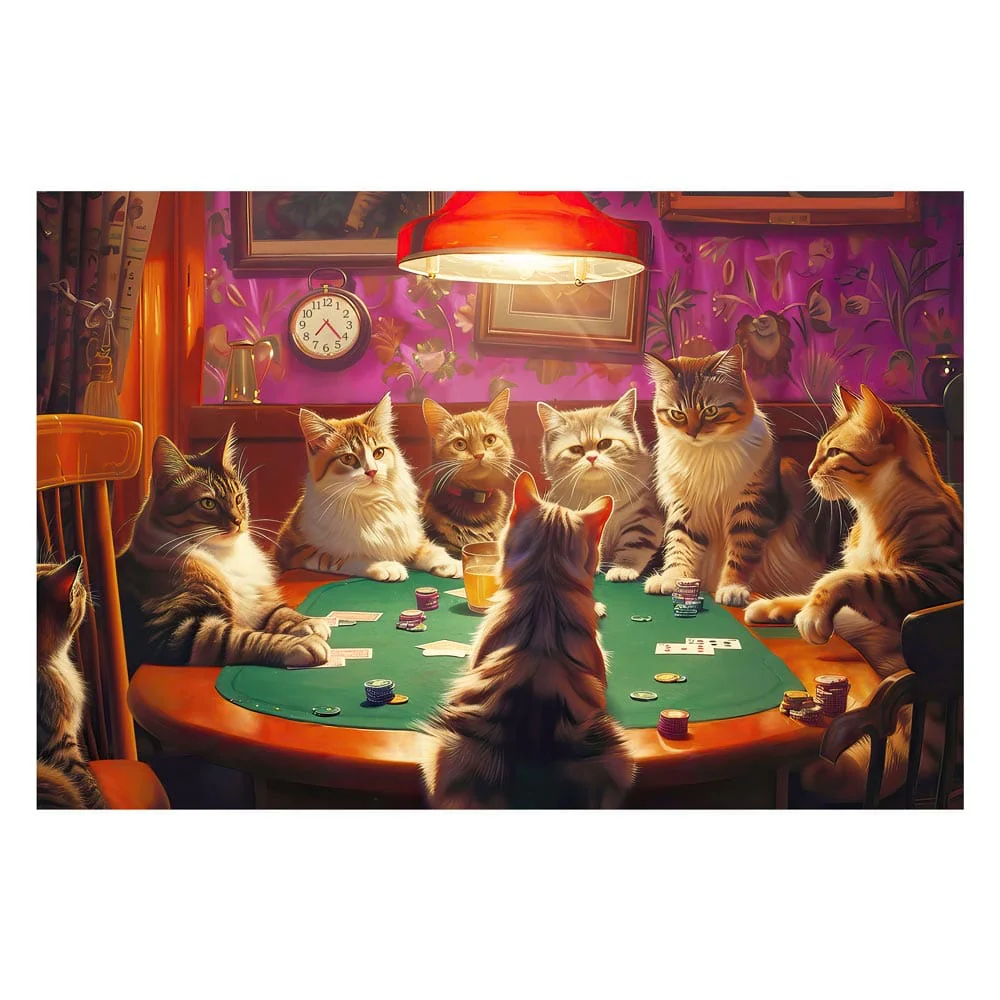 Cats Playing Poker - Jigsaw Puzzle