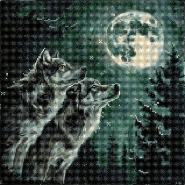 Moonlit Wolf Pair - Diamond Painting Kit