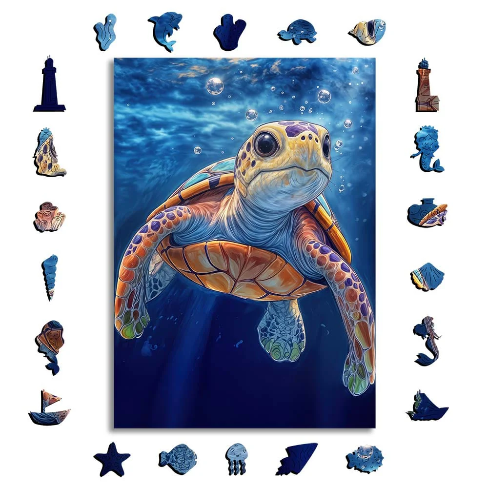 Blue Turtle - Jigsaw Puzzle