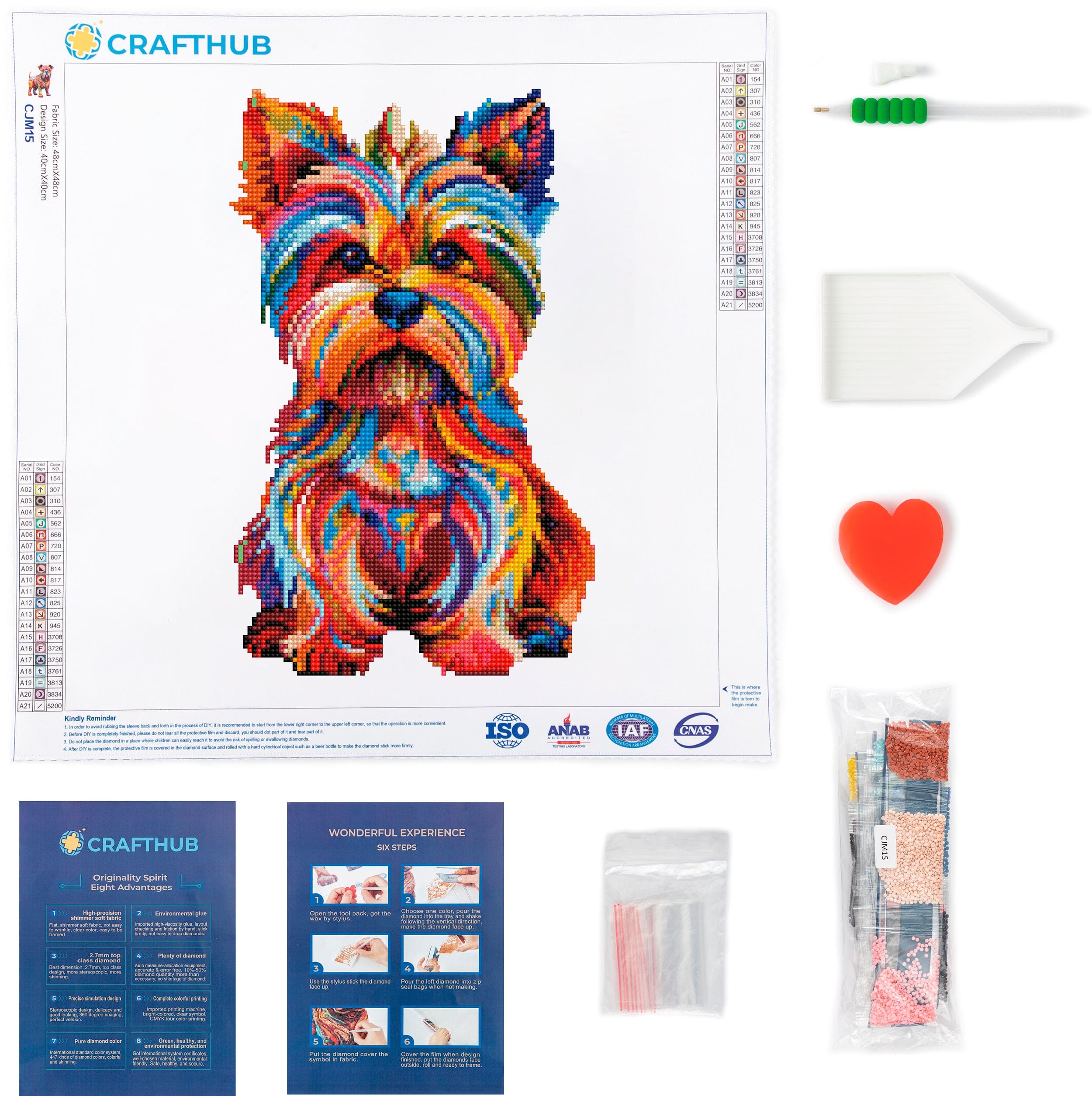 Yorkshire Terrier Dog / Yorkie - Diamond Painting Kit