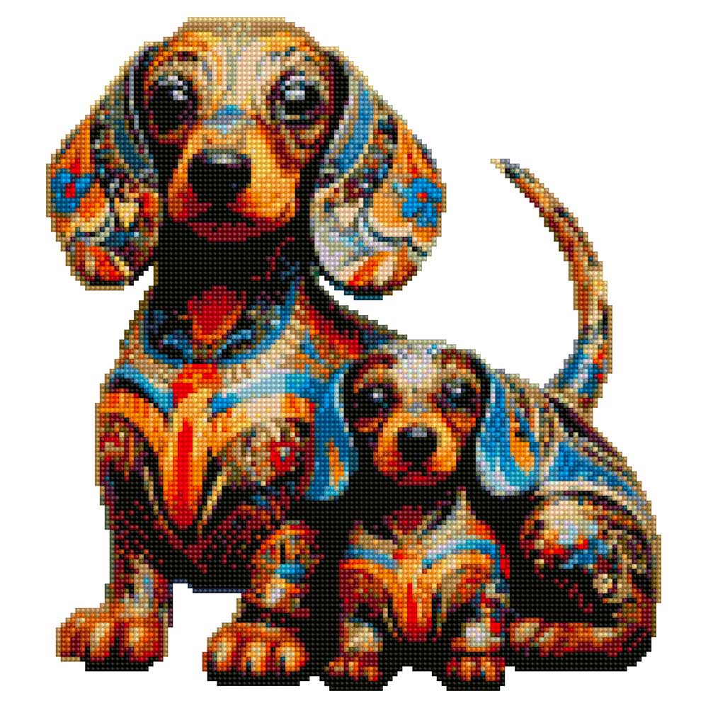 Dachshund Family Dog - Diamond Painting Kit