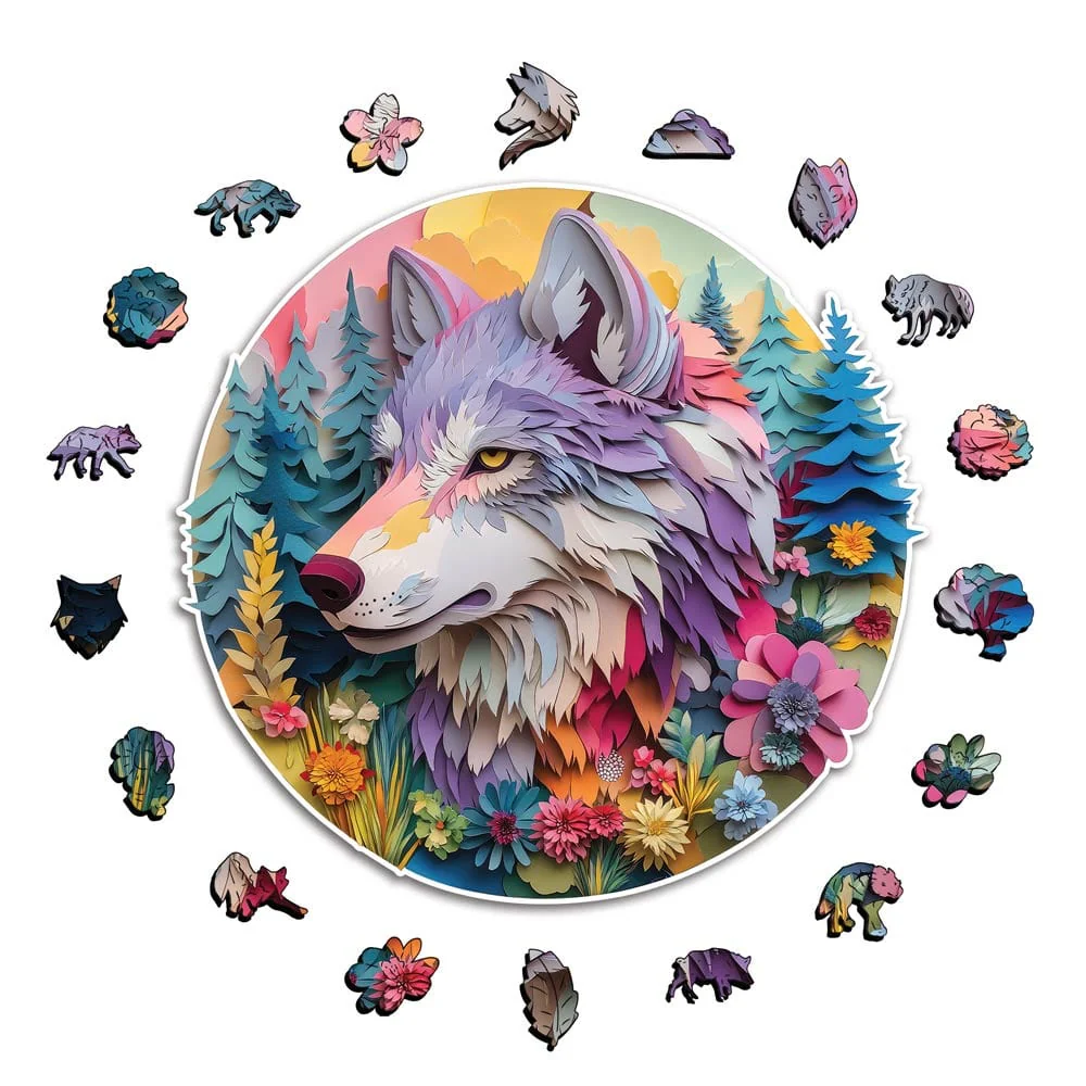 Blooming Wolf - Jigsaw Puzzle